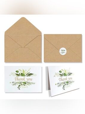Thank You Cards with Kraft Envelopes -30 cards